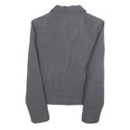 HOBBS LONDON Womens Grey Wool Blend Tailored Jacket UK 8 Plain Button Closure