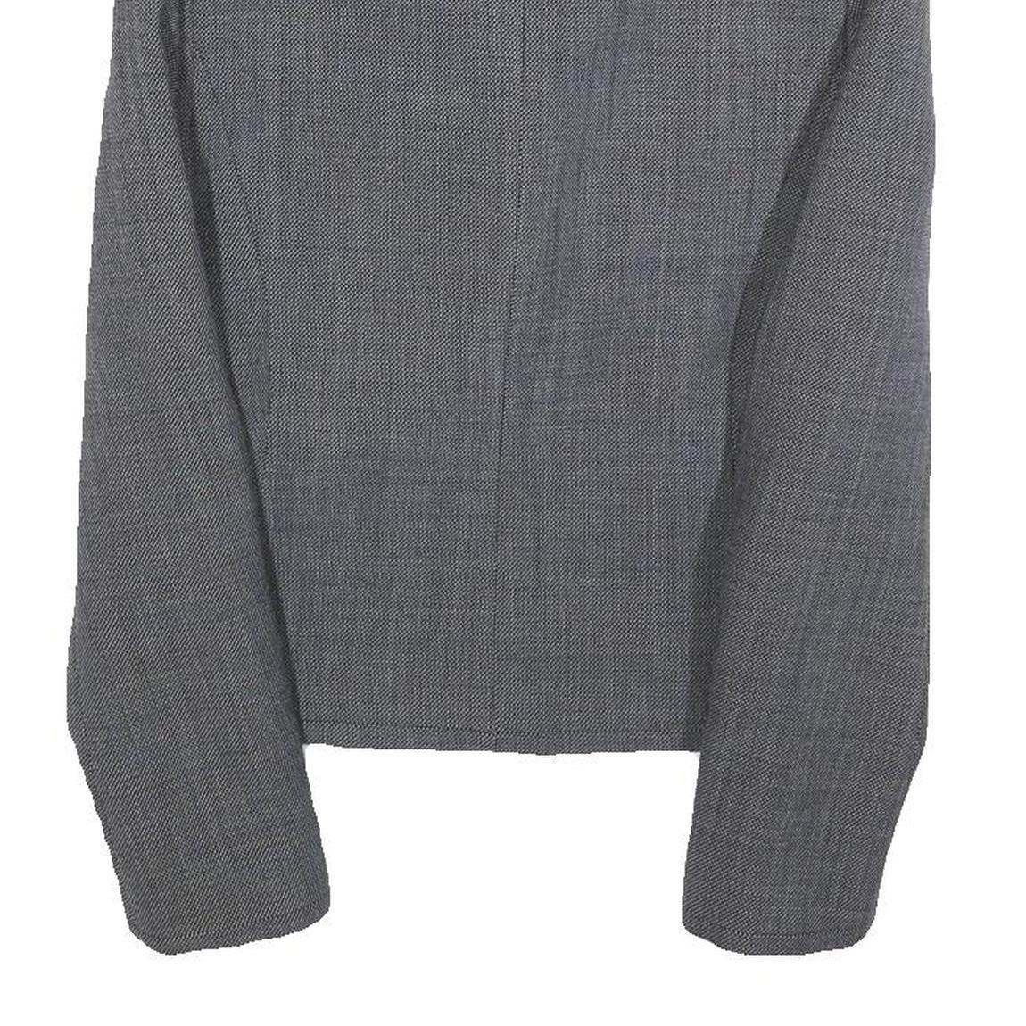 HOBBS LONDON Womens Grey Wool Blend Tailored Jacket UK 8 Plain Button Closure