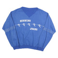 Mens Blue Cotton Blend Running Jeans V-Neck Sweatshirt M Casual Pullover