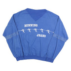 Mens Blue Cotton Blend Running Jeans V-Neck Sweatshirt M Casual Pullover