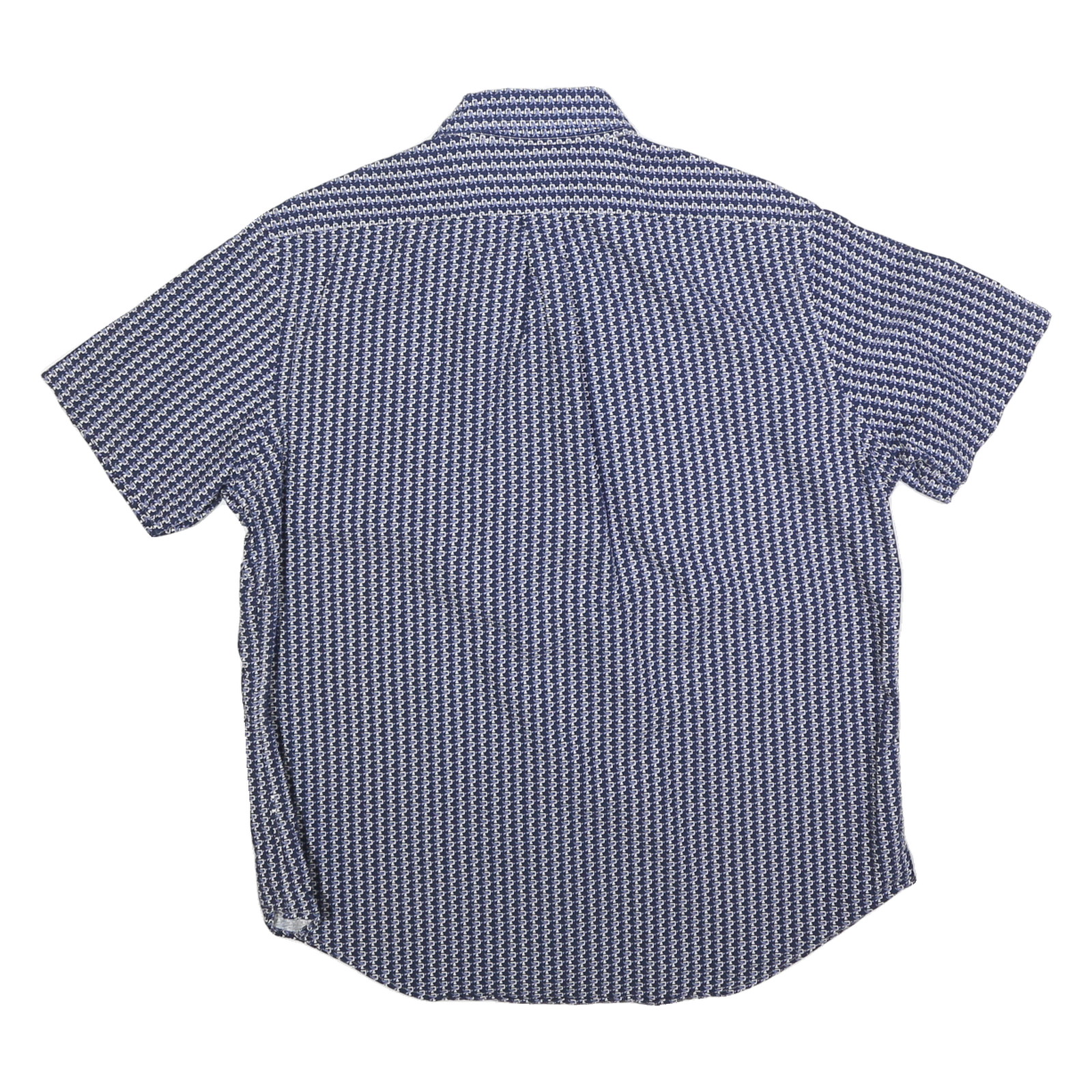 RALPH LAUREN Mens Blue Patterned Short Sleeve Shirt L Cotton Casual Summer