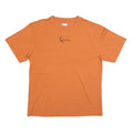 KARL KANI Mens Orange Cotton Blend T-Shirt L Short Sleeve Crew Neck Minimal Logo