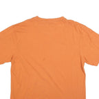 KARL KANI Mens Orange Cotton Blend T-Shirt L Short Sleeve Crew Neck Minimal Logo