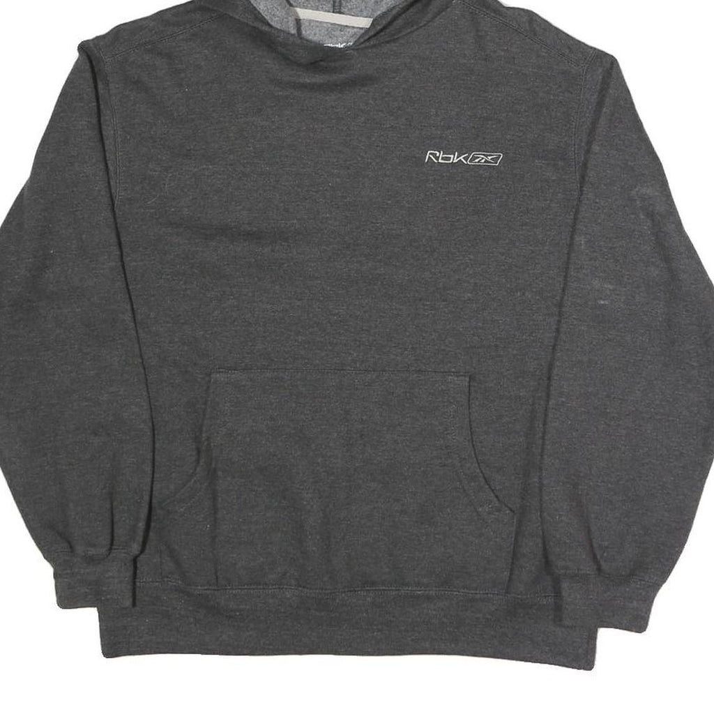 REEBOK Womens Grey Pullover Hoodie M Rbk Logo Casual