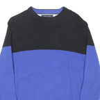 TOMMY HILFIGER Mens Black & Blue Patterned Jumper Crew Neck Basic Knit L Wool