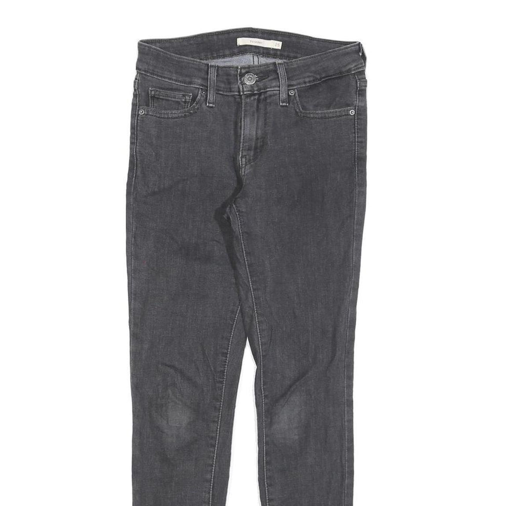 LEVI'S 711 Womens Jeans Black Slim Skinny Denim Medium W25 L28 Stylish