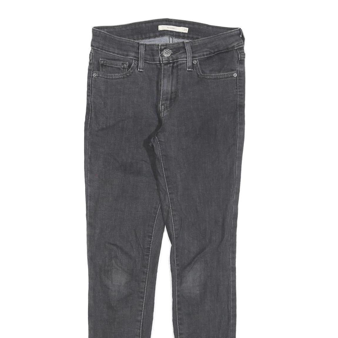 LEVI'S 711 Womens Jeans Black Slim Skinny Denim Medium W25 L28 Stylish