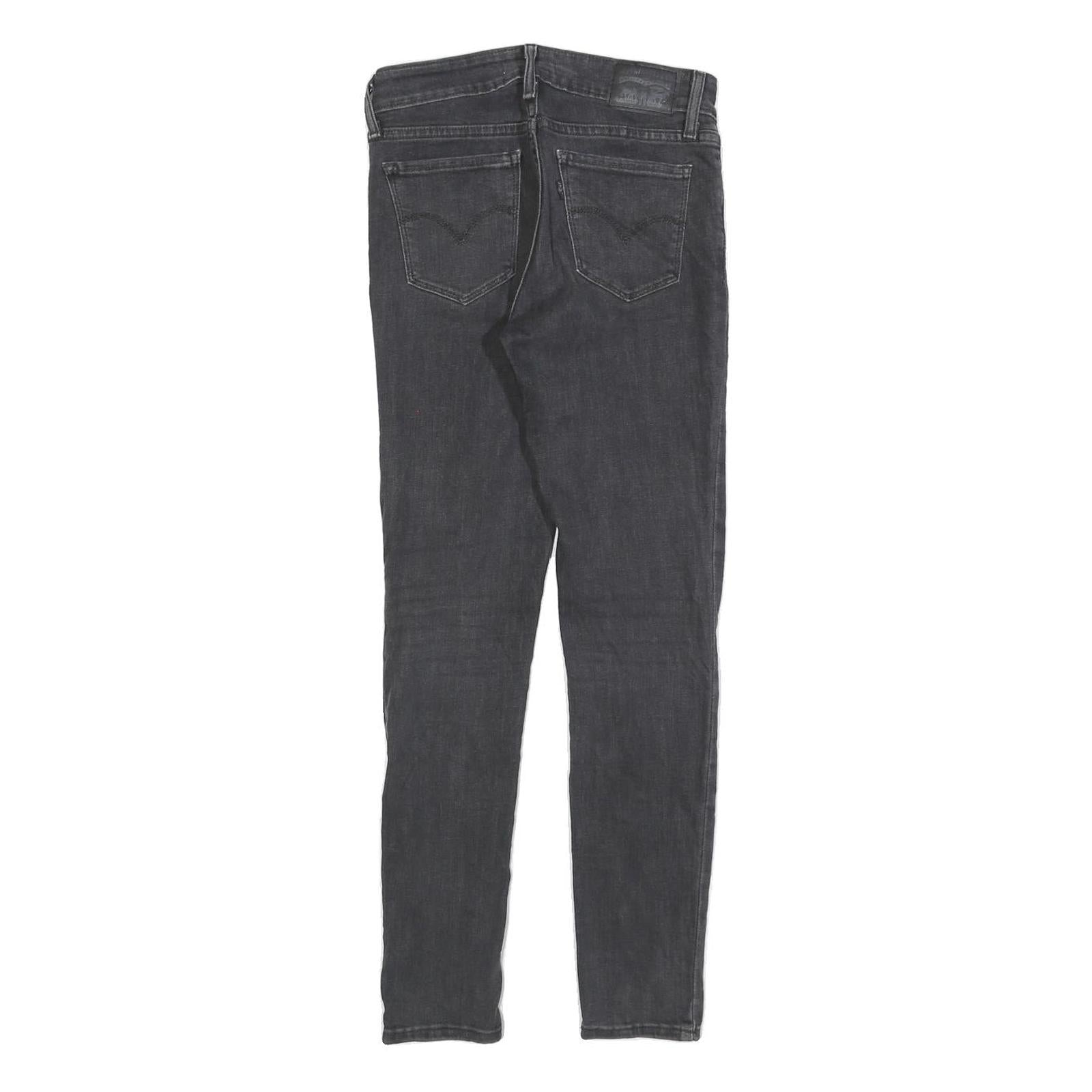 LEVI'S 711 Womens Jeans Black Slim Skinny Denim Medium W25 L28 Stylish