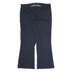 DICKIES Womens Polyester Blend Navy Blue Regular Fit Straight Leg Trousers W38
