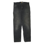 CARHARTT Mens Jeans Black Regular Straight Denim W38 L36 Workwear Durable Cotton