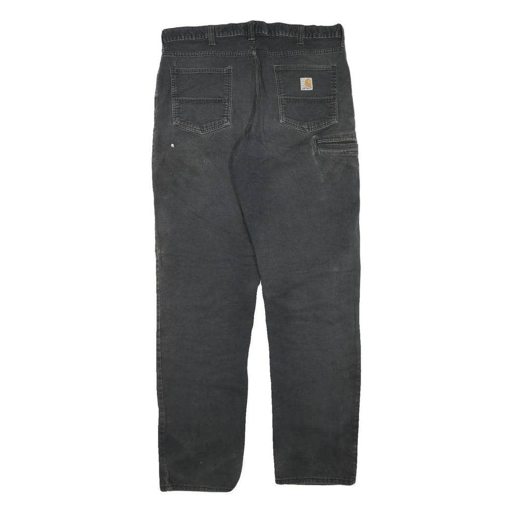 CARHARTT Mens Jeans Black Regular Straight Denim W38 L36 Workwear Durable Cotton