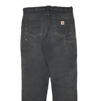 CARHARTT Mens Jeans Black Regular Straight Denim W38 L36 Workwear Durable Cotton
