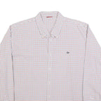 LEVI'S Mens White & Blue Checked Shirt 2XL Cotton Blend Casual Long Sleeve