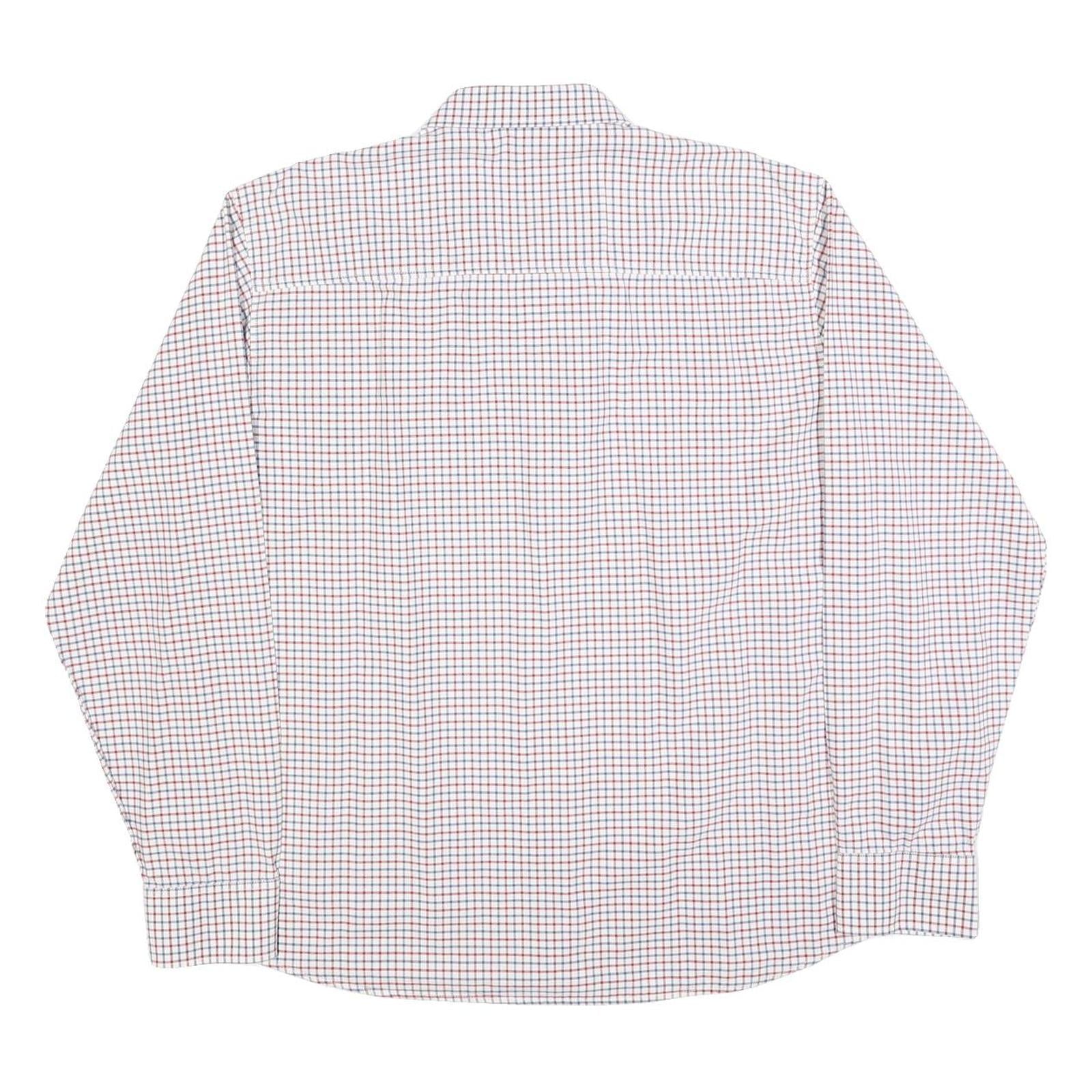 LEVI'S Mens White & Blue Checked Shirt 2XL Cotton Blend Casual Long Sleeve