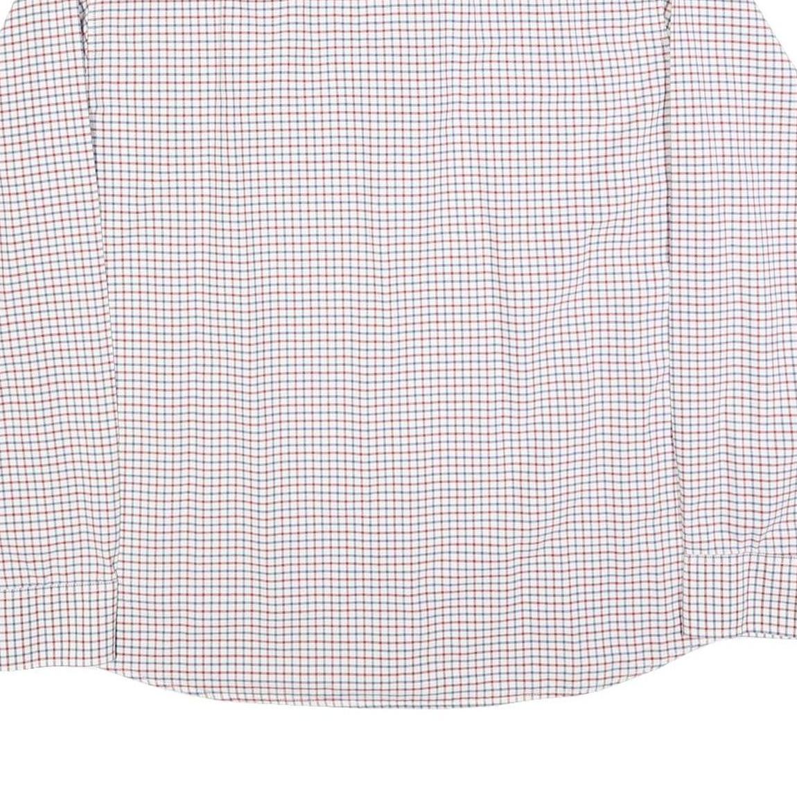 LEVI'S Mens White & Blue Checked Shirt 2XL Cotton Blend Casual Long Sleeve