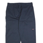 DICKIES Mens Navy Relaxed Straight Cotton Blend Trousers W40 L30 Workwear