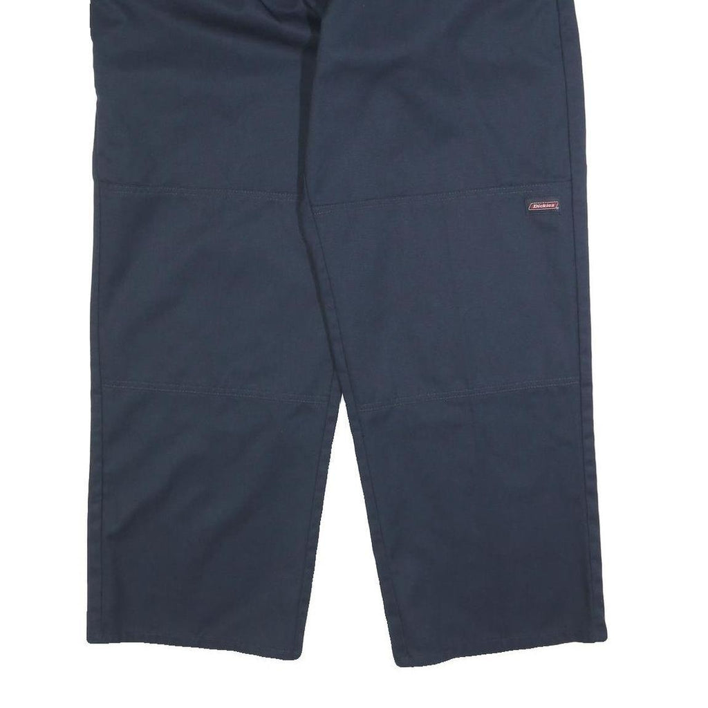 DICKIES Mens Navy Relaxed Straight Cotton Blend Trousers W40 L30 Workwear