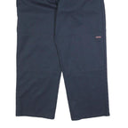 DICKIES Mens Navy Relaxed Straight Cotton Blend Trousers W40 L30 Workwear