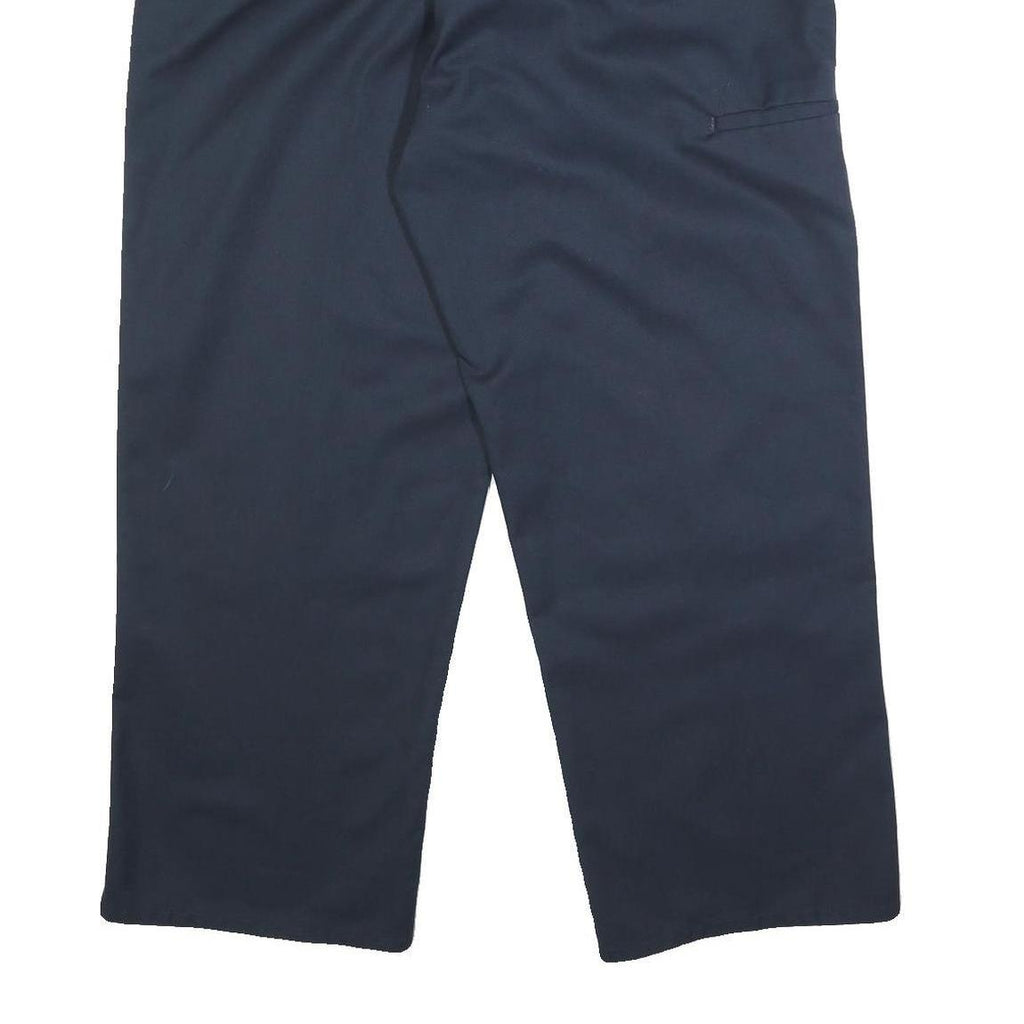 DICKIES Mens Navy Relaxed Straight Cotton Blend Trousers W40 L30 Workwear