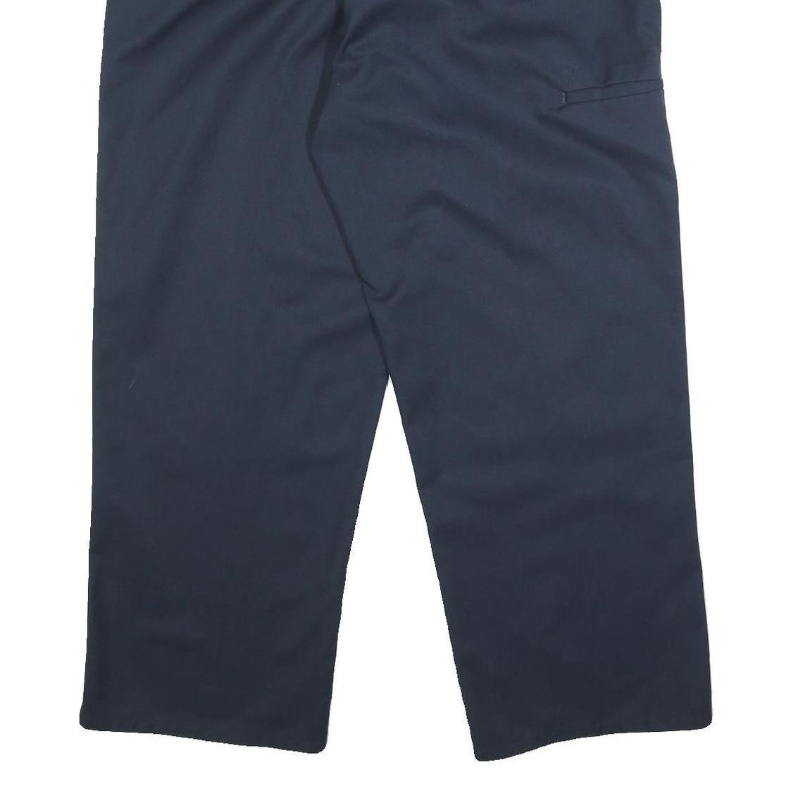 DICKIES Mens Navy Relaxed Straight Cotton Blend Trousers W40 L30 Workwear