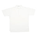 IZOD Mens White Short Sleeve Plain Polo Shirt L Cotton Casual Classic