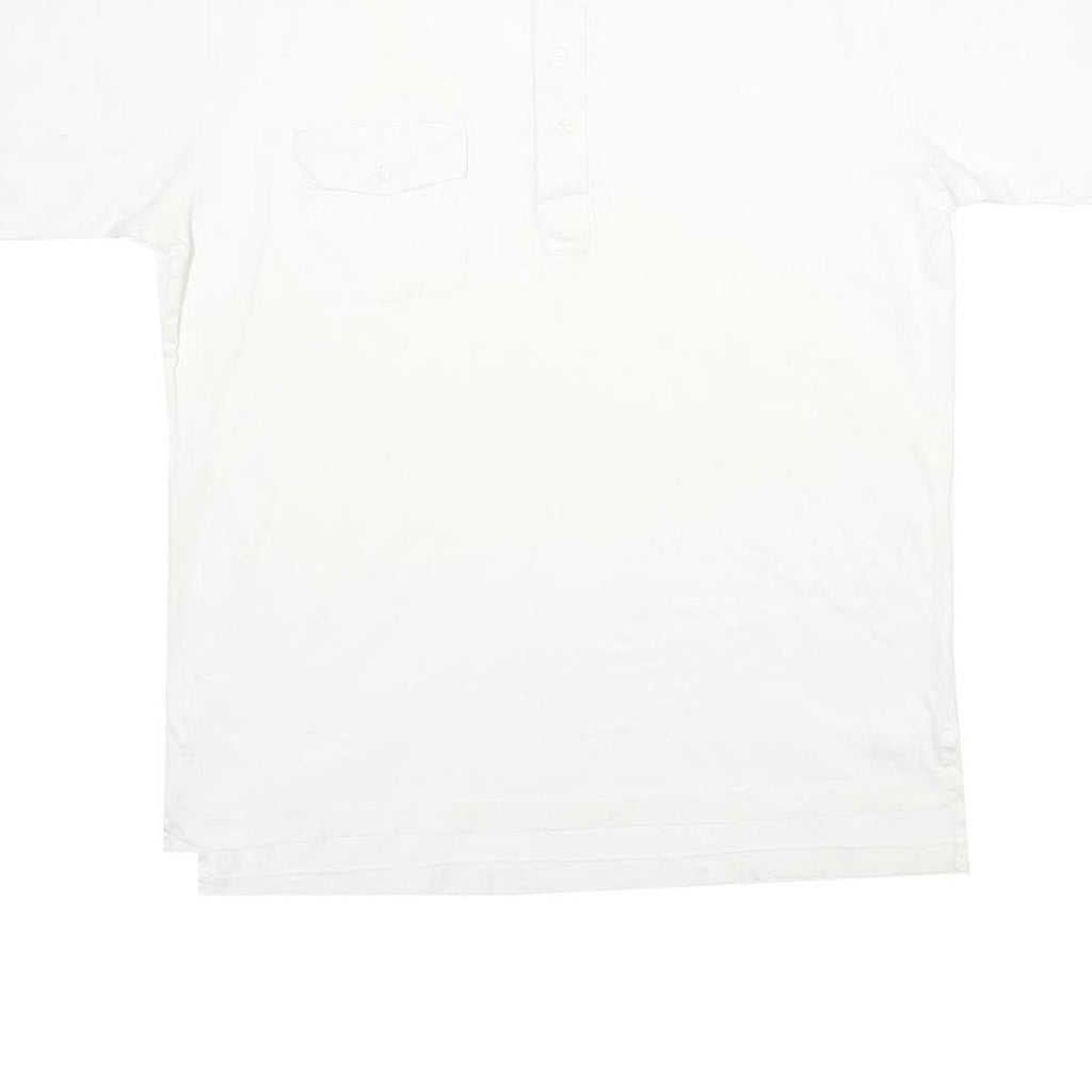 IZOD Mens White Short Sleeve Plain Polo Shirt L Cotton Casual Classic