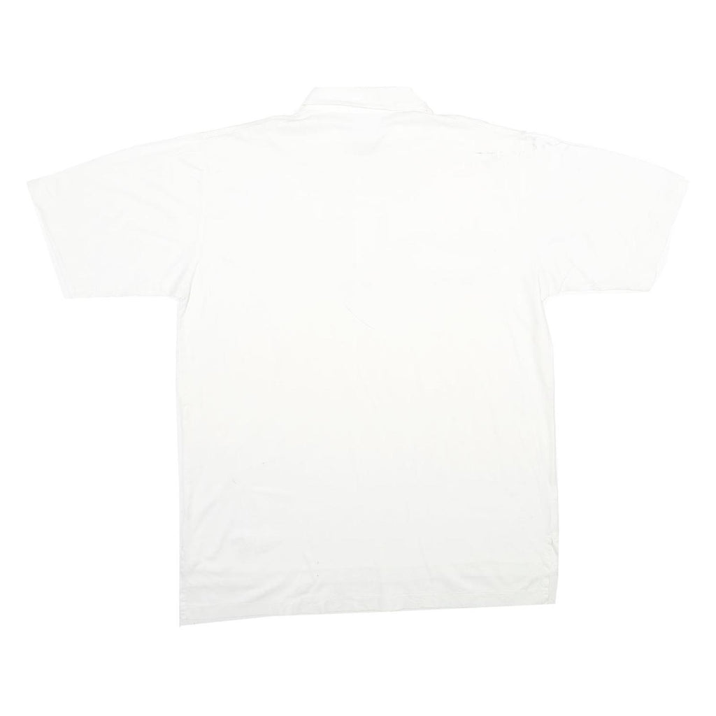 IZOD Mens White Short Sleeve Plain Polo Shirt L Cotton Casual Classic