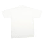 IZOD Mens White Short Sleeve Plain Polo Shirt L Cotton Casual Classic