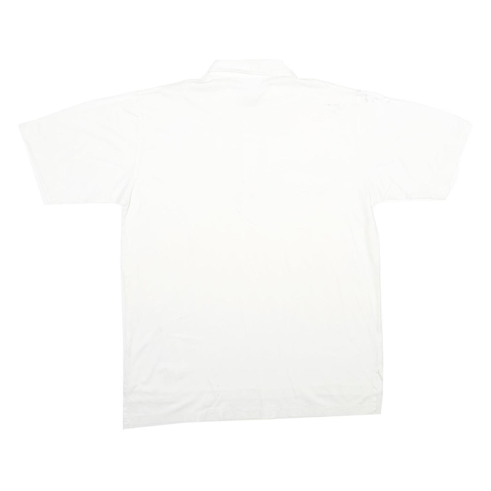 IZOD Mens White Short Sleeve Plain Polo Shirt L Cotton Casual Classic