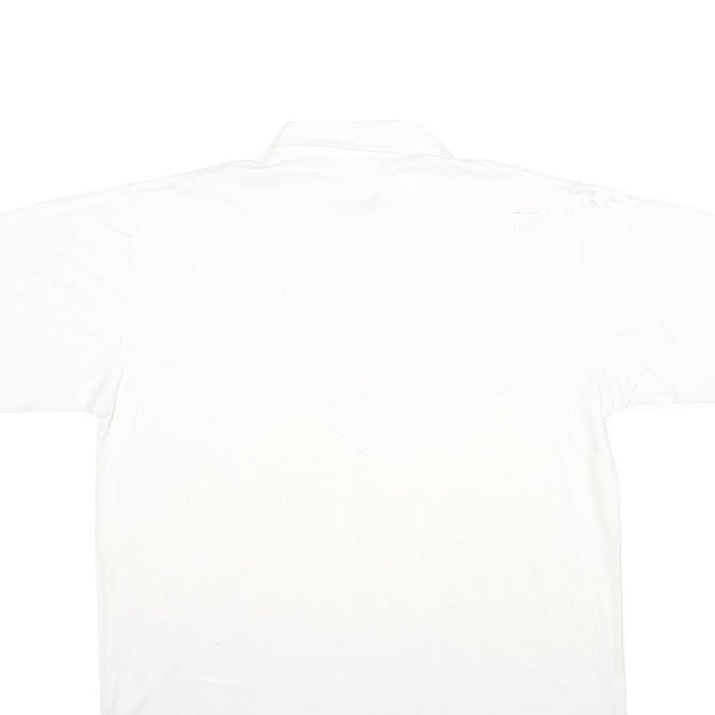 IZOD Mens White Short Sleeve Plain Polo Shirt L Cotton Casual Classic