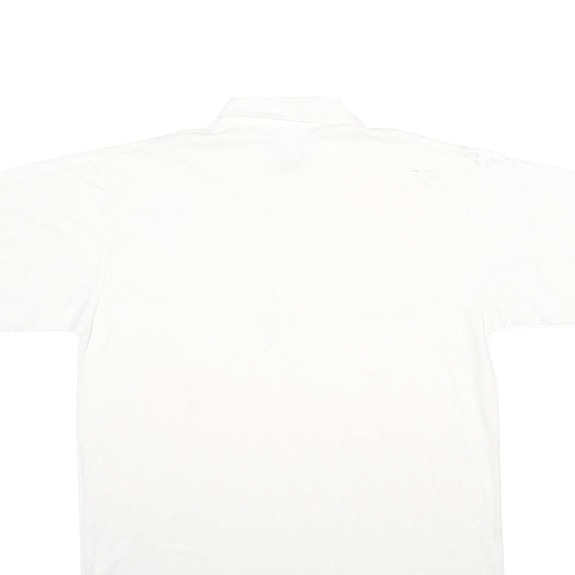 IZOD Mens White Short Sleeve Plain Polo Shirt L Cotton Casual Classic