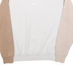 NIKE Womens White & Beige Sweatshirt Crew Neck M Cotton Blend Sporty