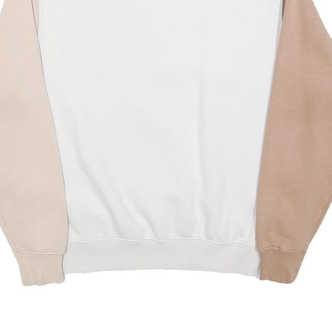 NIKE Womens White & Beige Sweatshirt Crew Neck M Cotton Blend Sporty