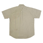 EDMONTE Mens Plain Shirt Beige 90s L
