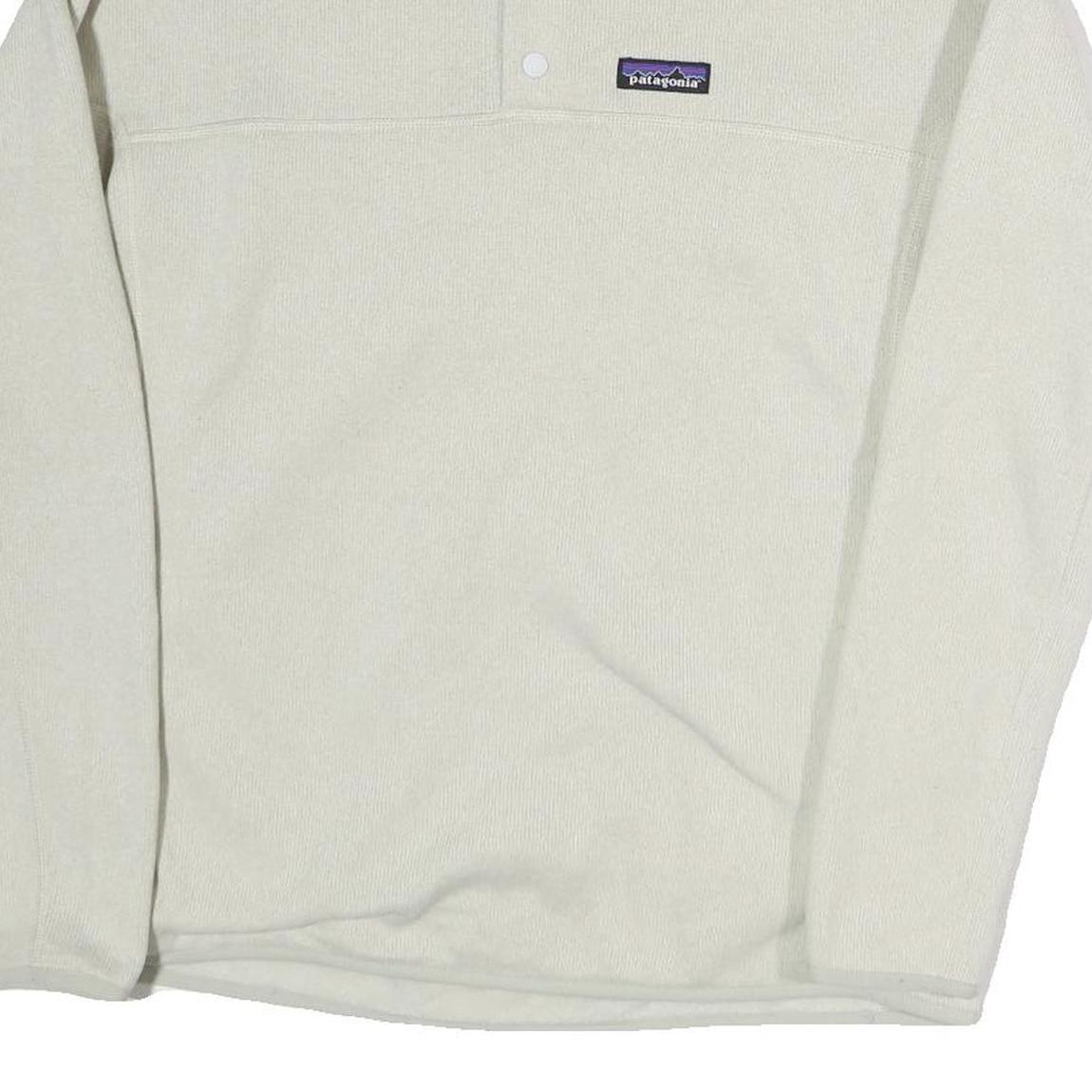 PATAGONIA Womens Cream Sweatshirt Pullover L Button Neck Outdoor Casual