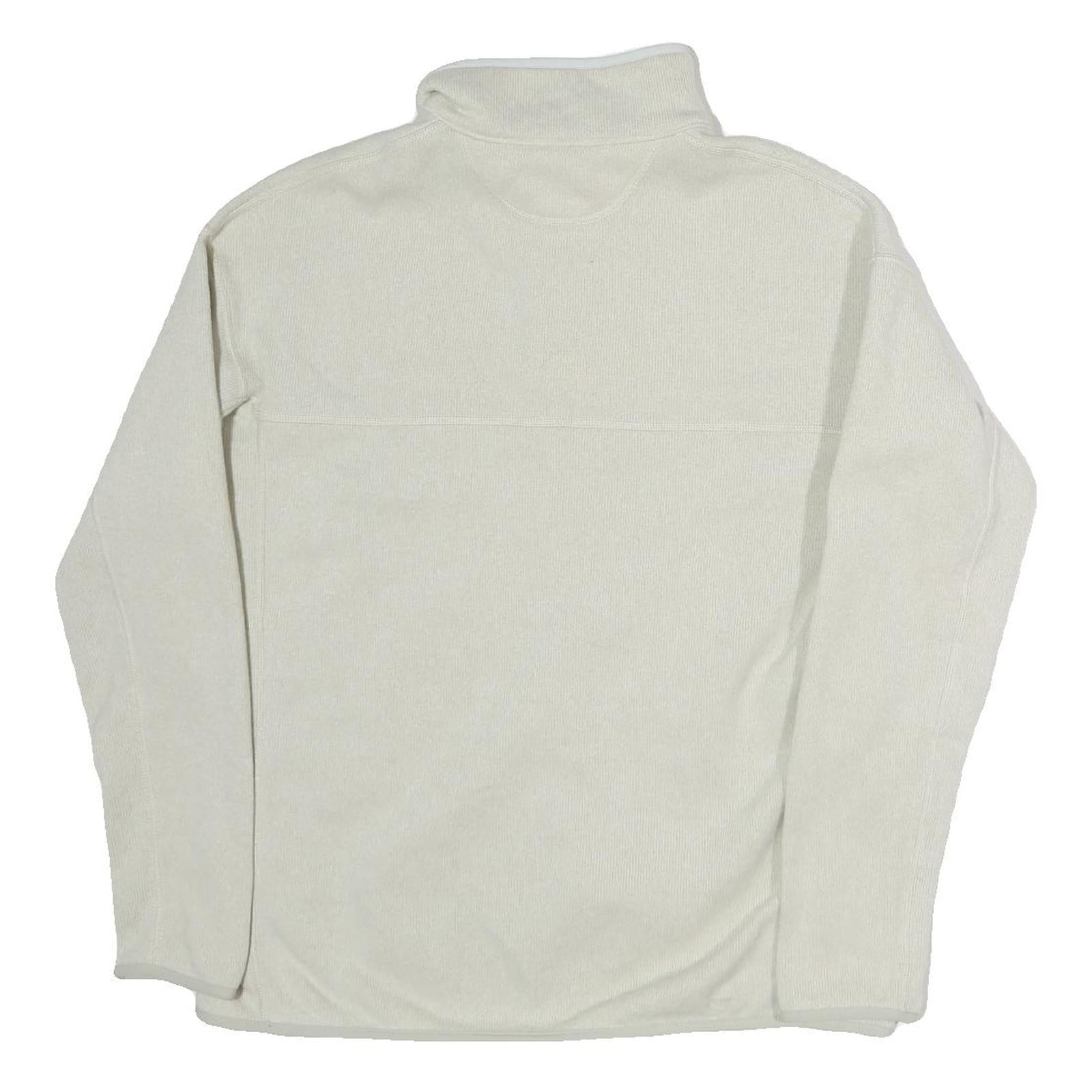 PATAGONIA Womens Cream Sweatshirt Pullover L Button Neck Outdoor Casual