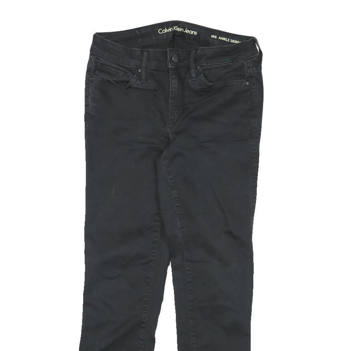 CALVIN KLEIN JEANS Womens Black Slim Skinny Denim Rinse W26 L25 Zip Closure