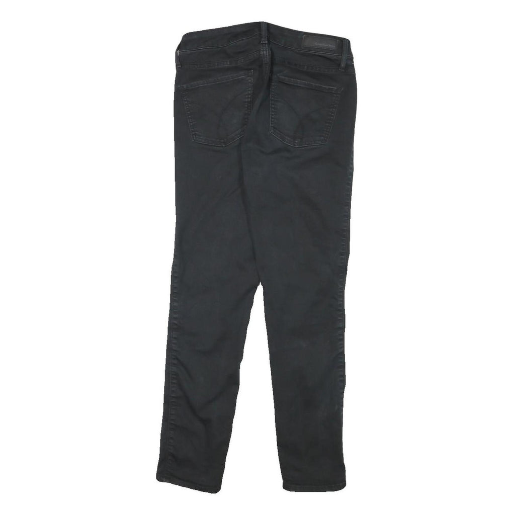 CALVIN KLEIN JEANS Womens Black Slim Skinny Denim Rinse W26 L25 Zip Closure