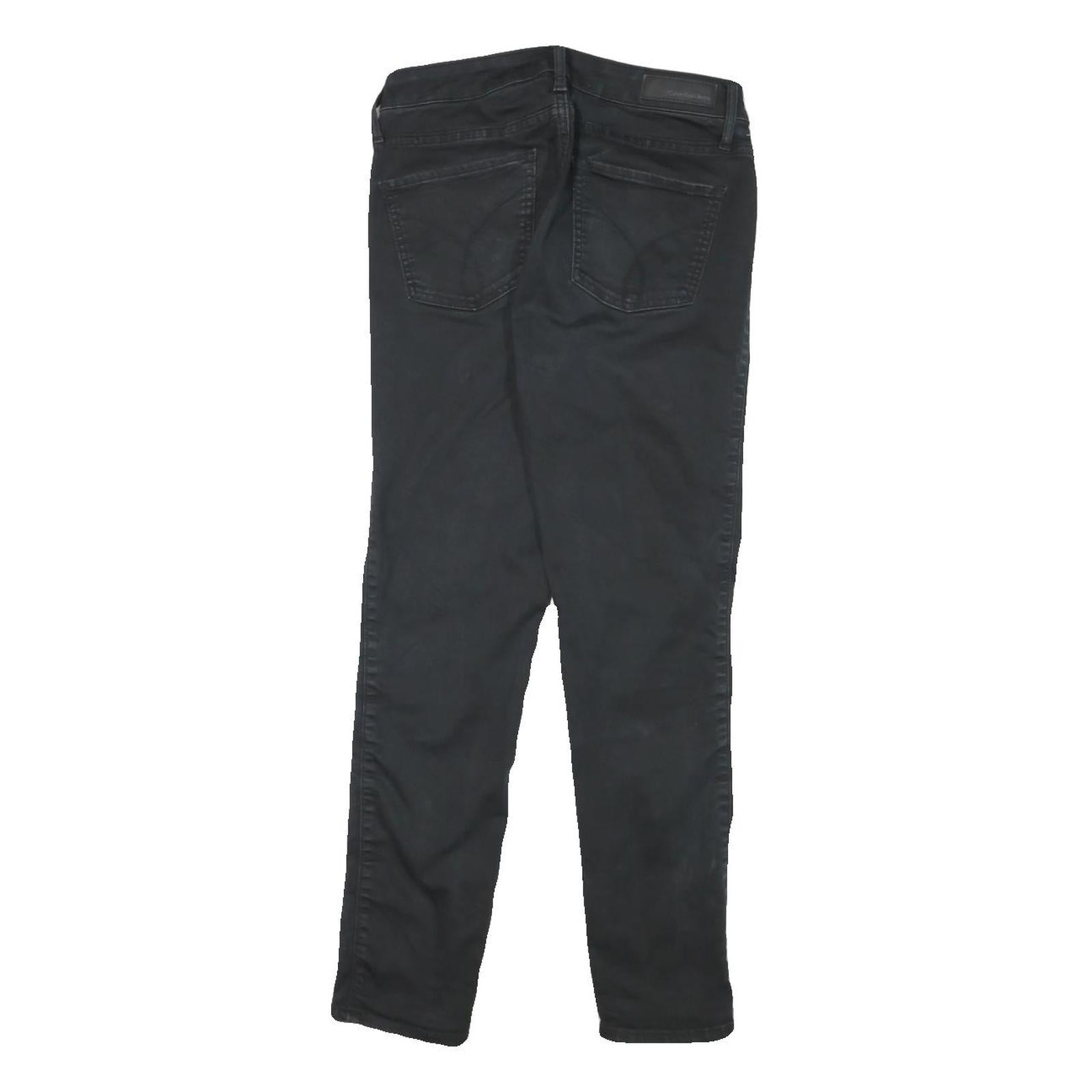 CALVIN KLEIN JEANS Womens Black Slim Skinny Denim Rinse W26 L25 Zip Closure