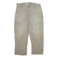 CARHARTT Mens Relaxed W36 L30 Beige Cotton Blend Straight Leg Trousers Workwear