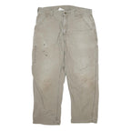 CARHARTT Mens Relaxed W36 L30 Beige Cotton Blend Straight Leg Trousers Workwear