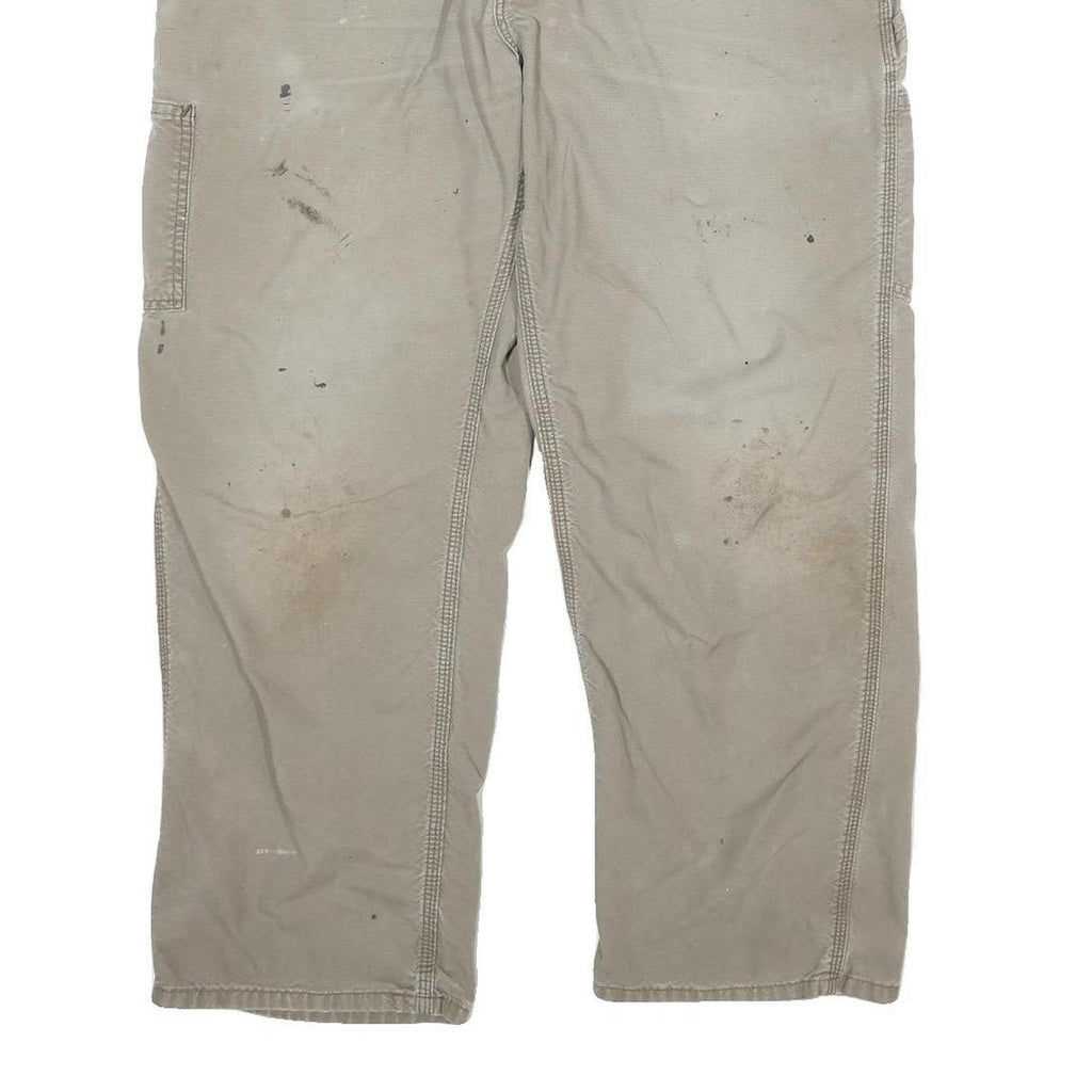 CARHARTT Mens Relaxed W36 L30 Beige Cotton Blend Straight Leg Trousers Workwear