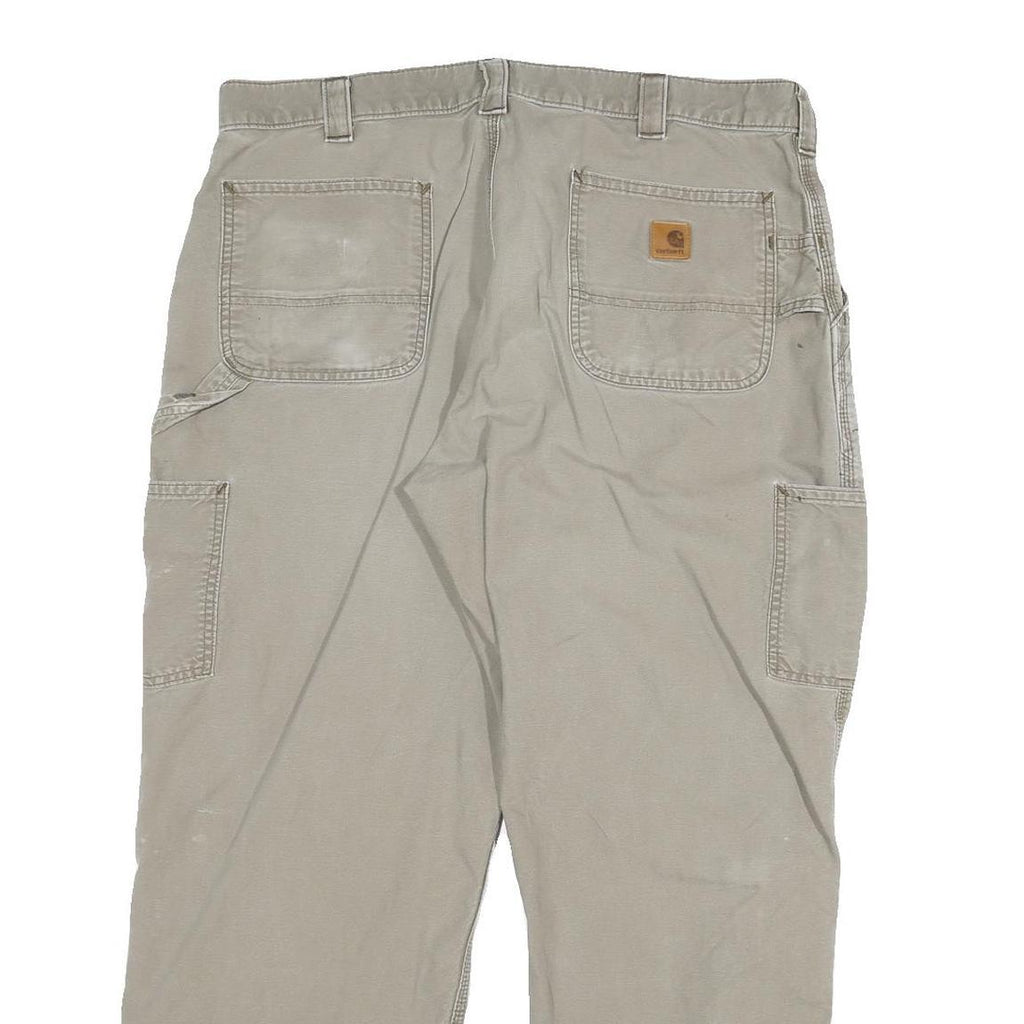 CARHARTT Mens Relaxed W36 L30 Beige Cotton Blend Straight Leg Trousers Workwear