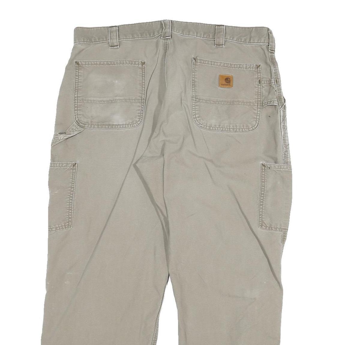 CARHARTT Mens Relaxed W36 L30 Beige Cotton Blend Straight Leg Trousers Workwear