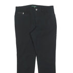 LAUREN RALPH LAUREN Womens Cotton Blend Black Slim Straight Trousers W30 L30