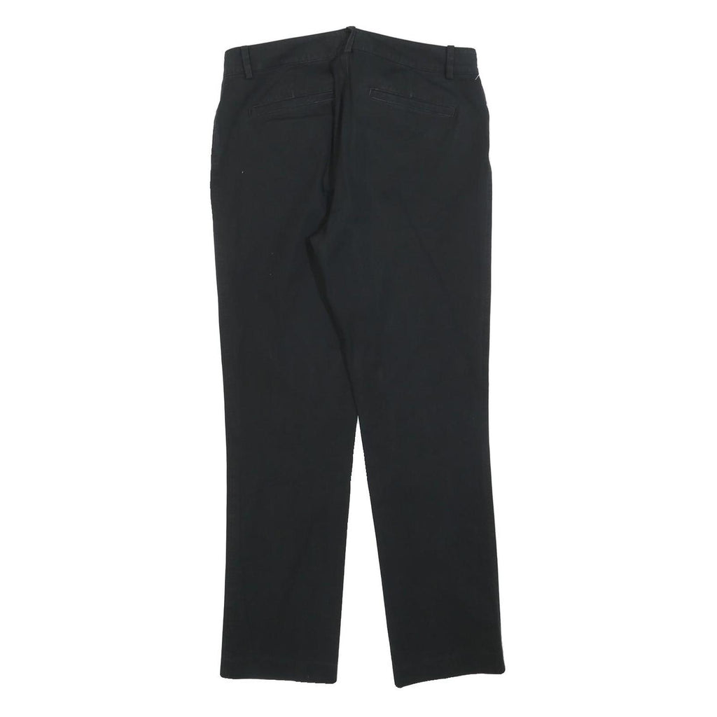 LAUREN RALPH LAUREN Womens Cotton Blend Black Slim Straight Trousers W30 L30