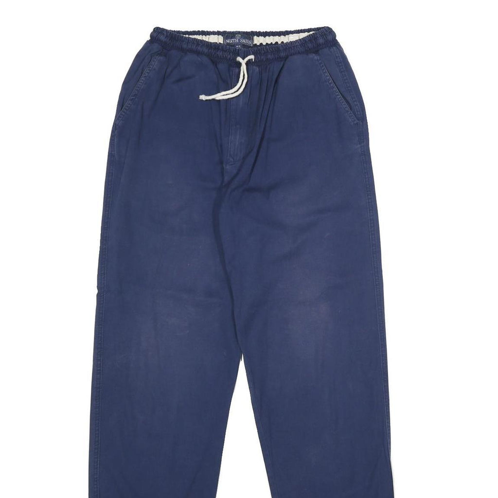 NORTH SAILS Womens Cotton Navy Blue Regular Fit Straight Leg Trousers W26 L34