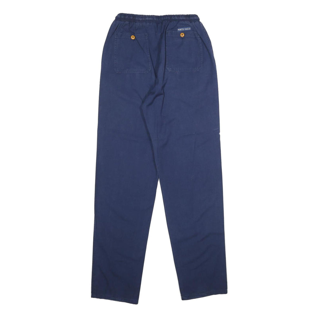 NORTH SAILS Womens Cotton Navy Blue Regular Fit Straight Leg Trousers W26 L34