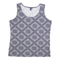 TOMMY HILFIGER Womens Blue Printed Sleeveless Scoop Neck Top XL Cotton Blend