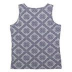 TOMMY HILFIGER Womens Blue Printed Sleeveless Scoop Neck Top XL Cotton Blend